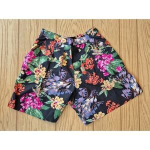 Vintage 90's Laura Ashley Floral Pleated Mom Shorts Cottage Granny Shabby Chic